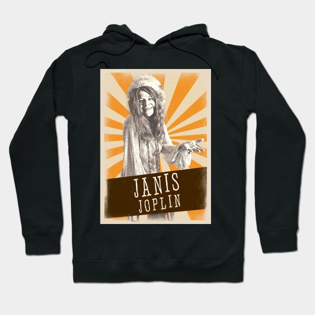 Vintage Aesthetic Janis Joplin 80s Hoodie by SkulRose